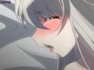 Nadržený anime dívka trhne velký šachta